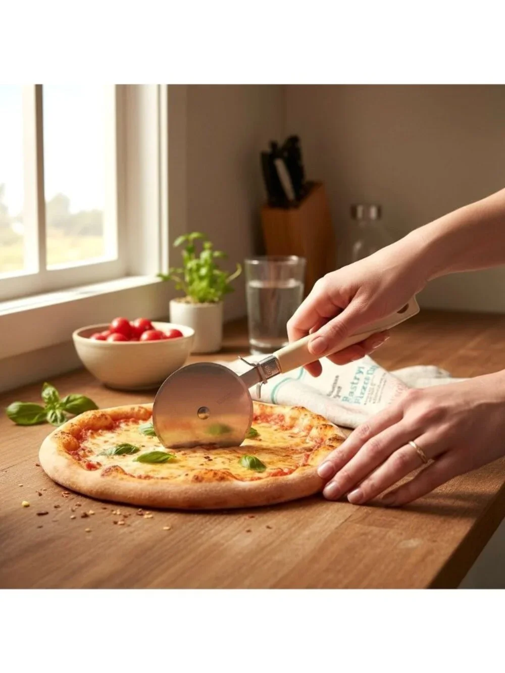 Ekco Stainless Steel Pastry & Pizza Cutter With Safety Guard